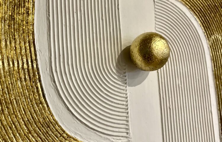 original painting white and gold
